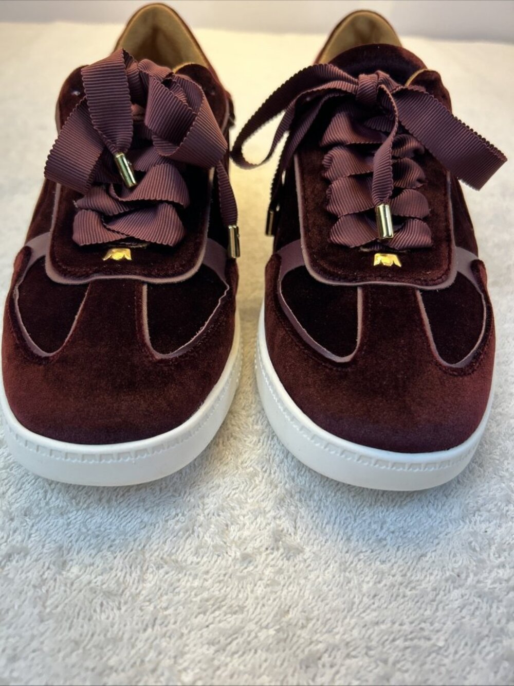 BIRDIES Sneakers The Jay Burgundy Velvet women SZ 7.5 New in Box - Picture 7 of 8